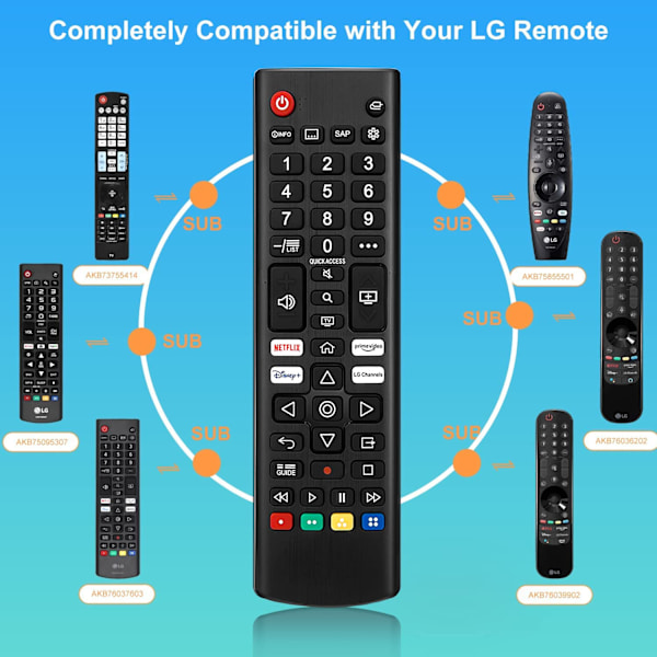 Universaalikaukosäädin LG Smart TV:lle, kaukosäädin kaikille malleille Lg Lcd Led Hdtv Uhd 3D 4K Universaalikaukosäädin Lg AKB76037601