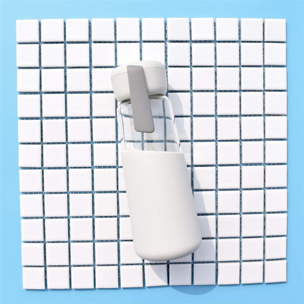 Glas Vandflaske Silikone Etui Kreative Gaver Flasker Anti-Skoldning Hold Koldt Vandflaske light gray