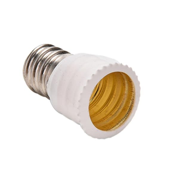 E12 till E14 Glödlampshållaradapter Socket Konverterare Ljusbas Candelabra Vit