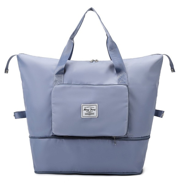 Sammenfoldelig rejsetaske, foldbar sportsgymnastiktaske med stor kapacitet, letvægts vandtæt taske Holdall Tote bærebagage (blå) Blue
