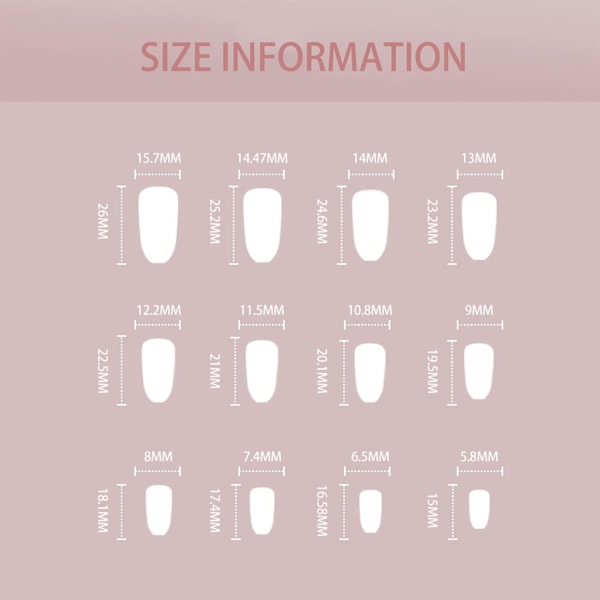24 stk. falske negle - Almond Medium Long French Press on Nails - Grønt bølgedesign Falske negle med manicure værktøjssæt - Stick on Nails til kvinder