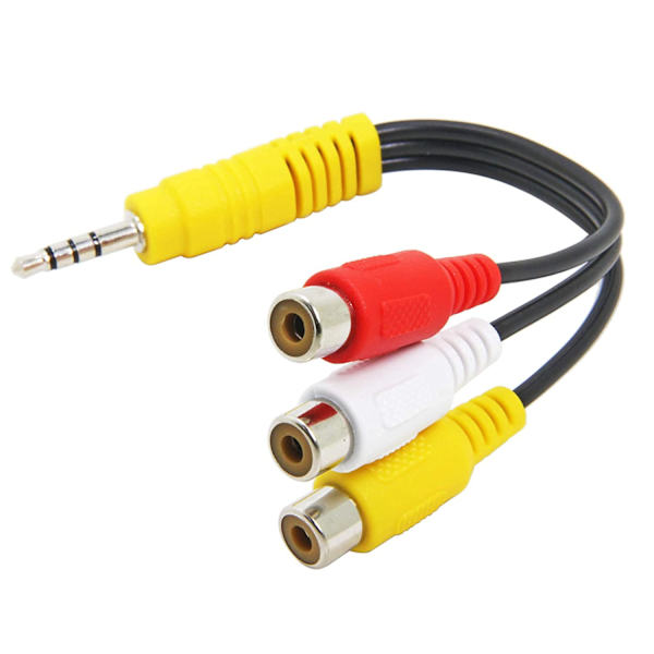 Pakke 3,5 mm AV-kabel til RCA, 6\" komponent til 3,5 mm lyd/video splitter