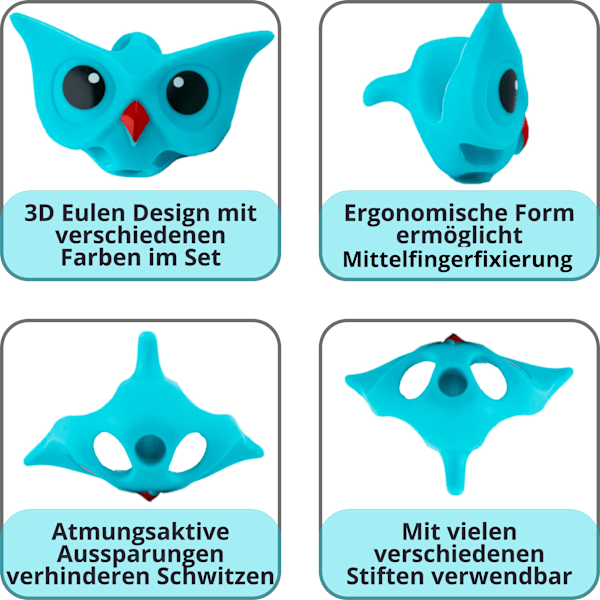 Paket med 6 skrivstöd för barns pennor - pennhållare barns pennfattning - ergonomisk pennhållare skrivlära hjälpmedel pennhållare 6pcs