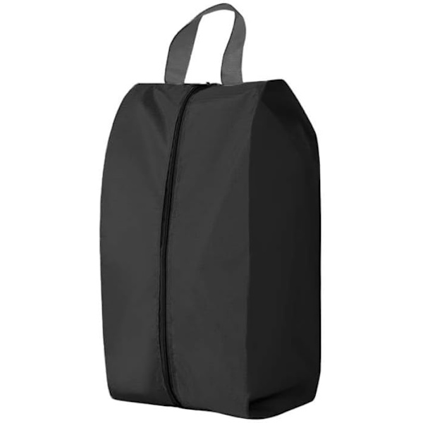 2 stk. Støvsikre skoopbevaringstasker Rejse Bærbar Nylon Skopose med Lynlås Multifunktionel Vandtæt Rejseopbevaringsarrangør 42x24x18cm, Sort