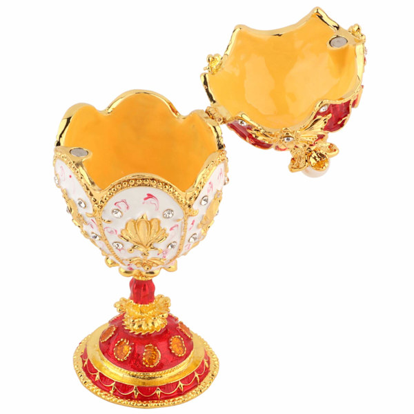 Korujen järjestäjämuna Keräilyesine Emaloitu Pääsiäismuna Vintage Faberge-tyyliin Timantti Korurasia Koriste Lahja