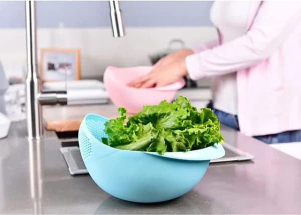 Kjøkken Sil Bolle Combo Sil for Ris, Pasta, Grønnsaker, Frukt (Blå)