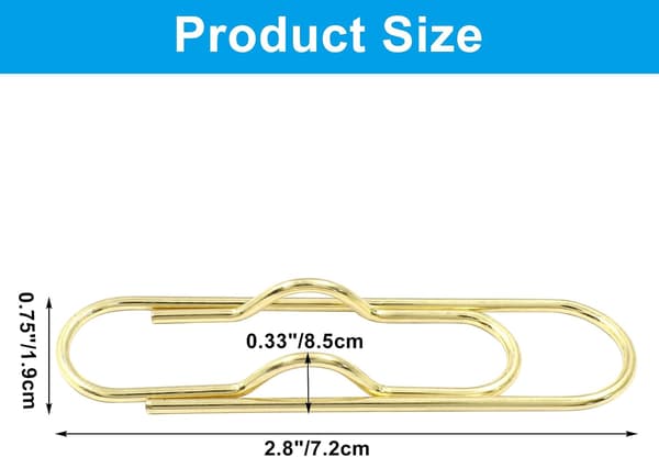 12 stk. Metal Pen Holder Clips til notesbog - Gyldne rustfrit stål Papirclips Multifunktionelle Pen Holders, Guld