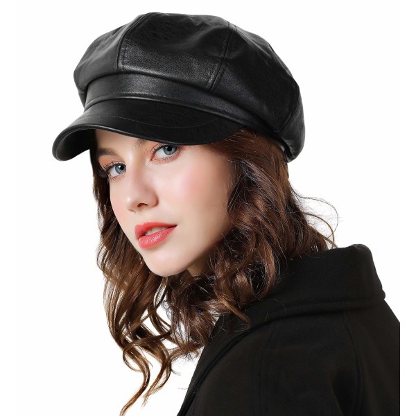 Klassinen yksivärinen ranskalainen baretti naisille Newsboy Hat Cup Poikien keinonahkahatut naisille