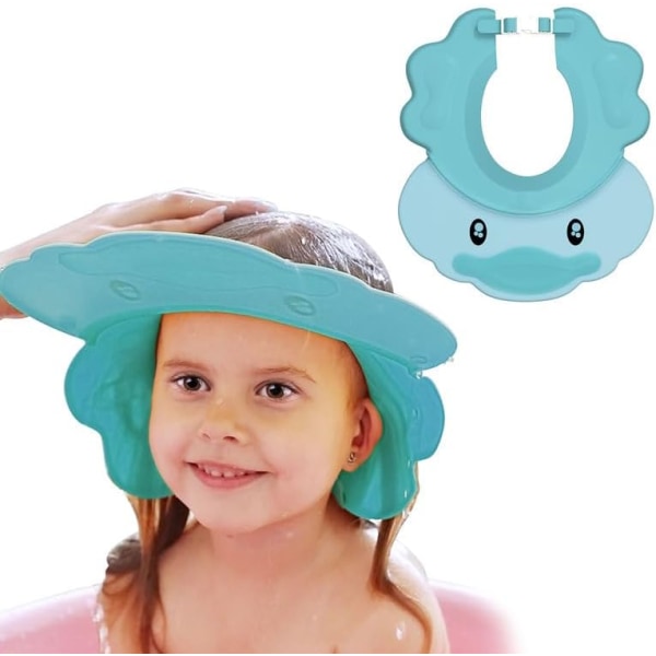 Lasten cap , Shampoo Shield Kids Shower Cap Shield, Girl Shower Visor Cap ja Visiiri silmille ja korville (sininen)
