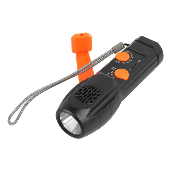 Emergency Solar Hand Crank Radio, bærbar værradio med AM/FM, SOS Alarm, 1200mAh batteri USB-lading (svart)