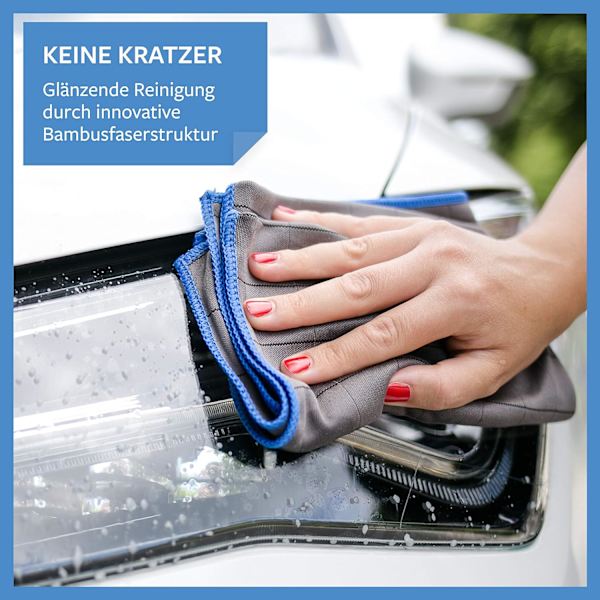 4x Profesjonelle Mikrofiber Glasskluter 400 g/m2 - striper - Ekstremt absorberende, lofri poleringskluter 50x40cm 4pc