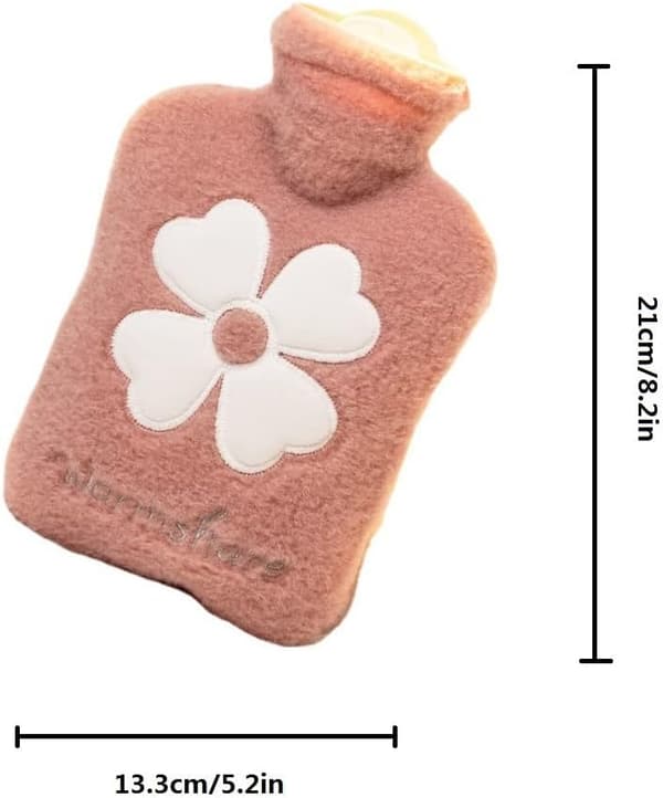Varmvattenflaska med överdrag, 500 ml light pink