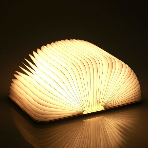 Trefoldig boklampe i tre, magnetiske LED-boklamper