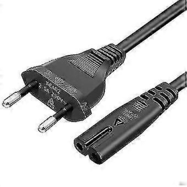EU-kontakt Strømkabel 1,5m C7 Bipolær 2 for PS5PS4PS3Xbox Series XS - Svart