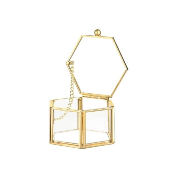 Ringbox ringbox glas smyckeskrin geometrisk förvaring ringar örhängen kedjor för vardagsrum bröllop gold