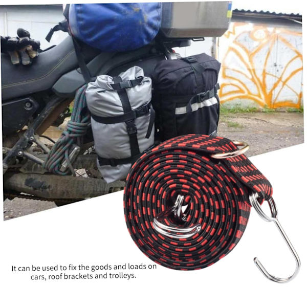 4 stk. bagageelastikker med kroge, kraftige elastiske elastikker, elastiske stropper med karabinhager