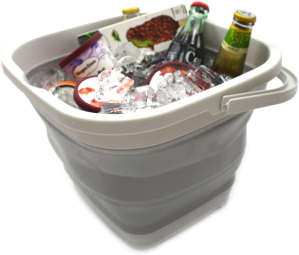 11L (2,9 gallon) hopfällbar rektangulär hink (1, grå)