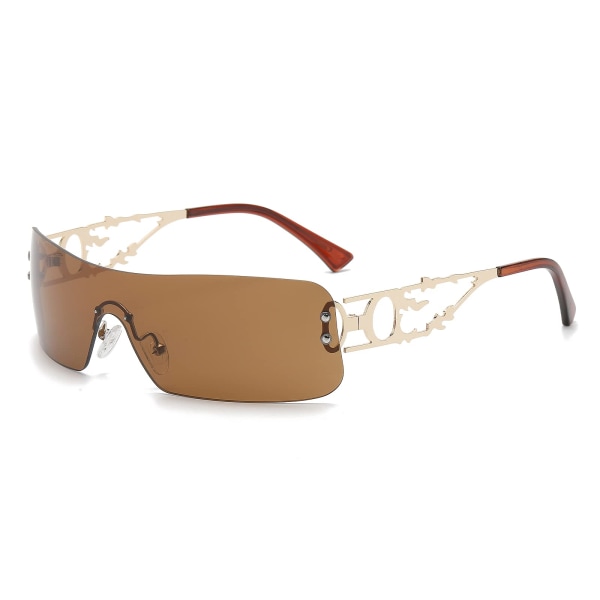 Trendy innfatningsløse solbriller - for kvinner Menn Stilig overdimensjonerte omslagsbriller Kjøre Shopping Utendørs