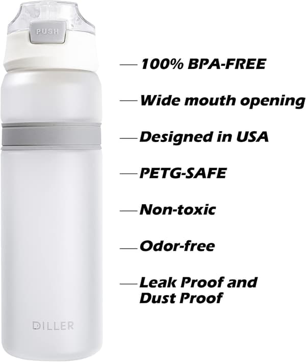 Vesi Pullo Pullot Olki 850ml Gmy Urheilu Aika Merkinnät Bpa Vapaa Pullo D37 (850ml, Valkoinen) White