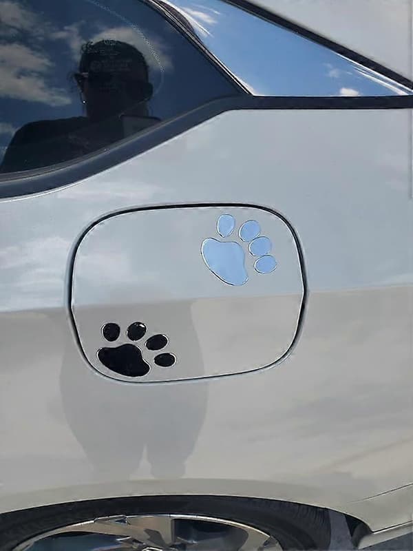4 kpl 3D kromiset koiran tassunjälki autotarrat