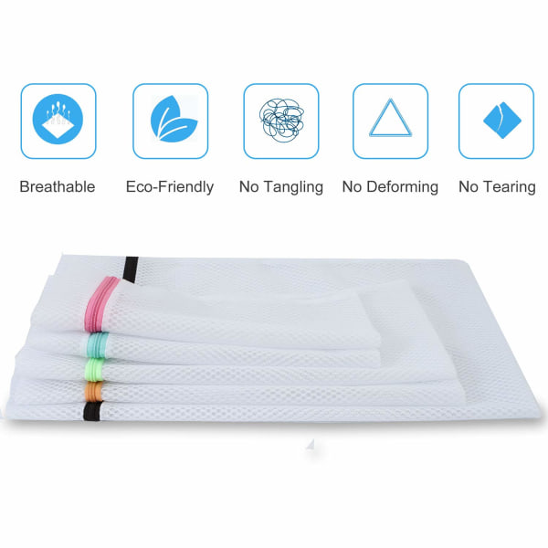 Honeycomb Mesh-vaskepose for oppbevaring eller vask av delikat bluse, strømper, undertøy og BH, Premium-vaskeposer for reiseoppbevaring - sett med 3
