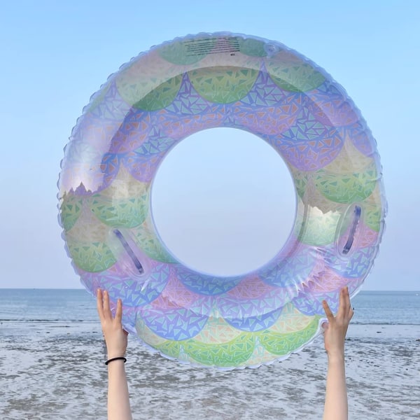 Simring, uppblåsbara simbassänger, flytande simboll för vuxna, strandverktyg för sommarpool Purple