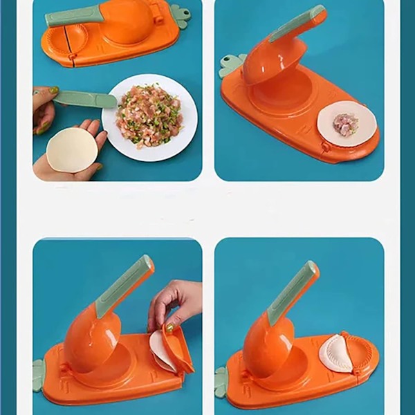 Manuel 2 i 1 Dumpling Maker, Dumpling Skin Maker, Dumpling Press Form, Køkken Dumpling Making Tool Orange 2stk