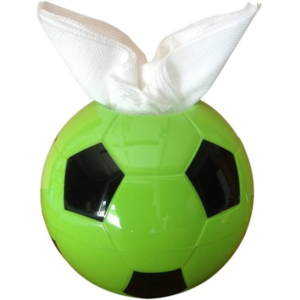 Fodbold Tissue Box Holder Cover Kreativ Rundformet Papirholder til Hjem Soveværelse Kontor Dekoration grøn Green