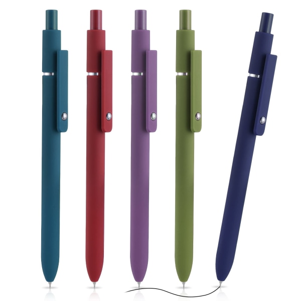 Æstetiske kuglepenne, 0,5 mm tilbagetrækkelige gelblækpenne Sød kuglepen Sort blæk Glat skrivepenne Pastel rullekuglepenne (klassiske)