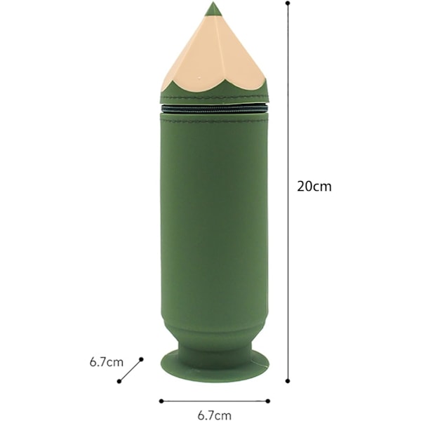 Gadget-förvaringsfodral i silikon, pennformad hållare, praktisk sugkoppdesign, sminkborste för hemmet, grön