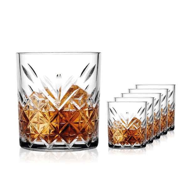 Set 3 delar 340ml - Små dricksglas - Tidlöst set - Idealiska gin, latte macchiato & whiskyglas
