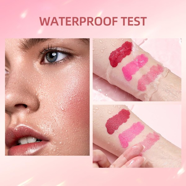 Liquid Blush - Soft Cream Blush Makeup -Velvet Liquid Blush Glatt for kinnene - Cream Blush - Vektløs - Naturlig utseende