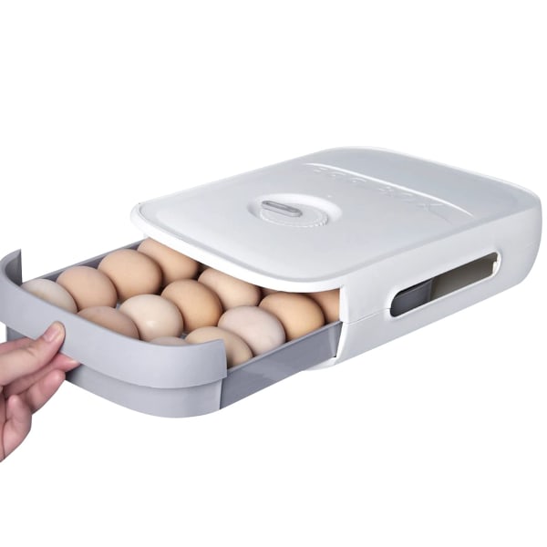 Munalaatikko 21 munaa,munan säilytyslaatikko muovia,munatarjotin jääkaappiin,munan säilytyslaatikko,munakori,munan säilytyslaatikko Keittiön munapidike organizer(valkoinen) White