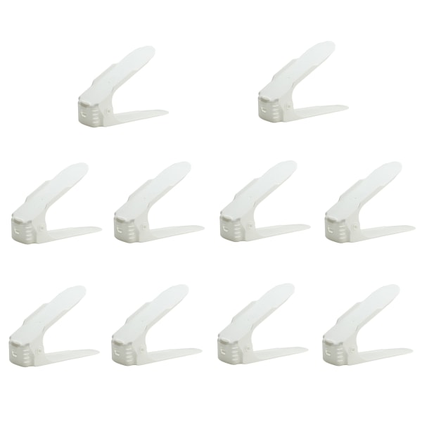 10 x Justerbar skoslot skostativ skostabler skoopbevaring skoholder White