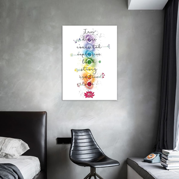 Sitatplakat lerretstrykk plakater yoga zen meditasjon veggkunst lotusblomst mandala maleri motivasjons åndelig bilde (30x45cm)