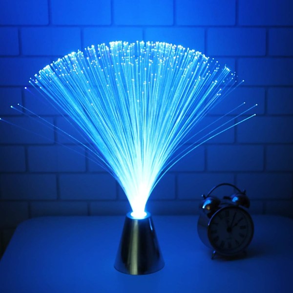 Färgförändrande fiberoptisk lampa, batteridriven isfiberoptisk stämningslampa LED-fiberlampa för jul