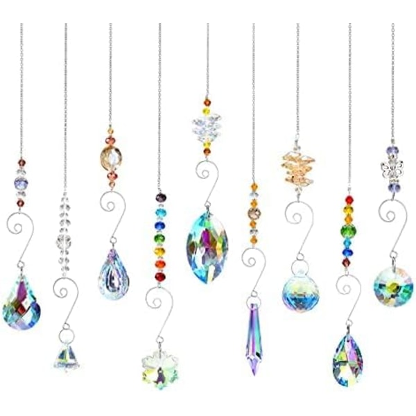 Solfanger, dekorative anheng i krystall, dekorative pendellamper i prisme i krystallglass, krystallkule for hjemmet, hagedekorasjon