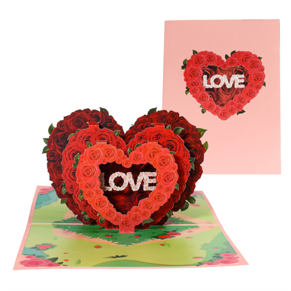 3D Pop Up-hilsenskort, jubileums-valentin-bursdagsgavekort, for henne, mamma, kone, elskere, valentiner, bursdag, jubileum, morsdag