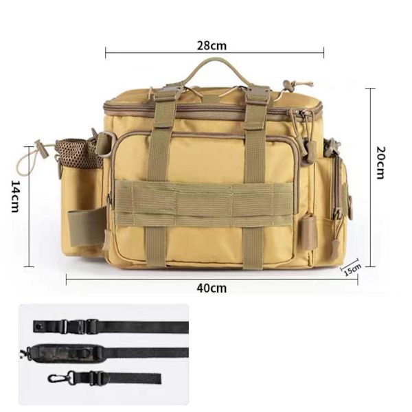 Fiskeväska, Enkelsidig Havsfiske, Fiskeväskor Fiskeförvaringsryggsäck för Karpfiske, Utomhus Carryall Bag Vandringsresepaket Yellow