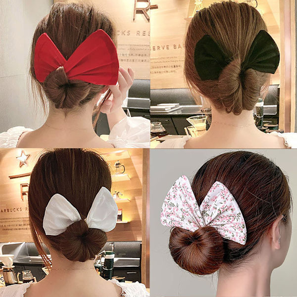5 kpl Deft Lazy Hair Curler Bun Maker -setti, rusetti-koristeelliset hiuslisäkkeet, muodikkaat ranskalaiset nutturahiusnauhat, kierteinen kampausmuotoilija