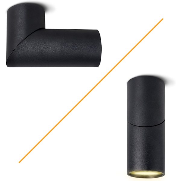 Justerbar och roterbar spotlight med GU10 LED-lampa - 6 W varmvit 230 V - [Energiklass A+]