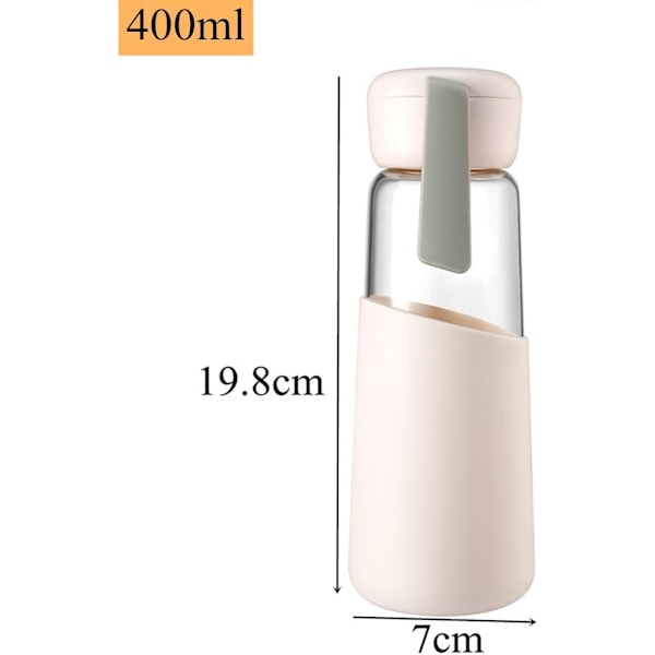Glas Vandflaske Silikone Etui Kreative Gaver Flasker Anti-Skoldning Hold Koldt Vandflaske light gray