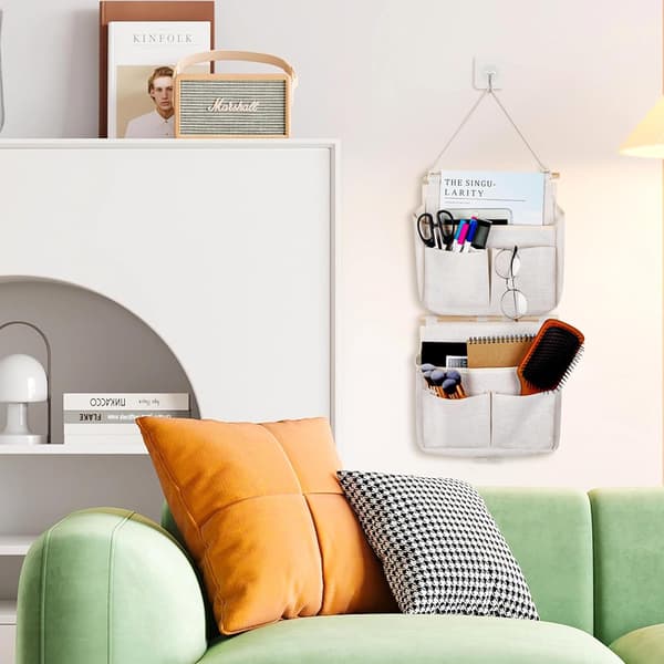 Vegglagringspose, 2 stk. Hengepose Lommearrangør (Beige) White