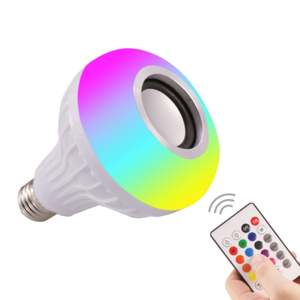 E27 12W RGB LED -lamppu Bluetooth -yhteydellä, langaton värivalo, musiikinlukulamppu kaukosäätimellä