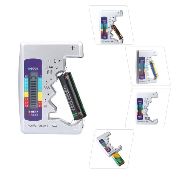 Batteritester, Batterikapacitetsdetektor, AA/AAA Batteritester, Knapcelle Batterier til Måling af Batteristrøm