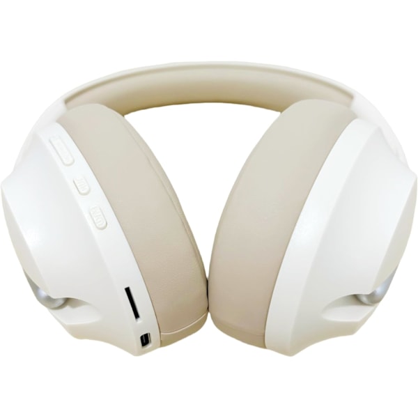 Bluetooth 5.3 Trådløse Hodetelefoner med Bass og Stereolyd, Over-Hode Hodebøyle, Åpen-Øre Headset (Beige)