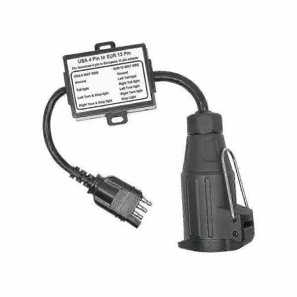 4-Pin Flat til 13-Pin Rund Tilhengerlys Adapter Konverter for US og EU Tilkoblinger