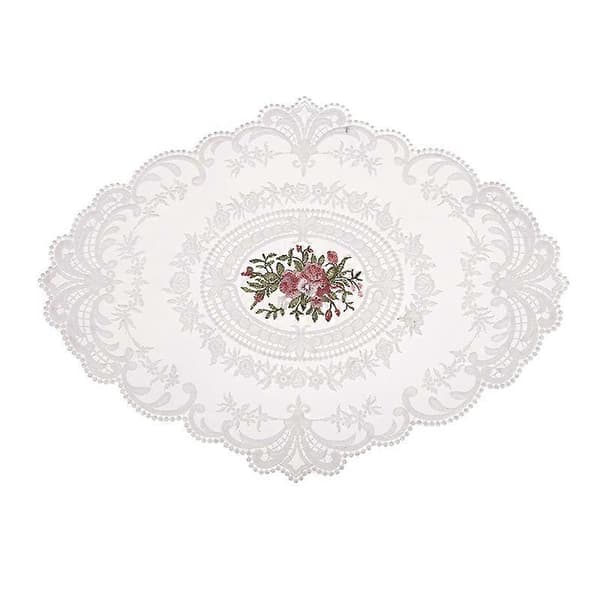 1-pakke Retro Blondebrikke Oval Broderte Bordbrikker