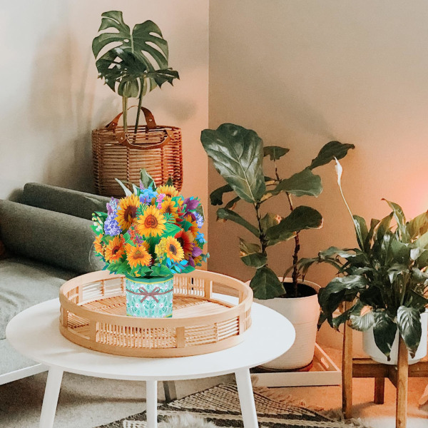 3D-onnittelukortit Kukka Pop Up -kortti, 3D-kukkakimppu onnittelukortti syntymäpäivän ystävänpäivän valmistujaistilaisuuteen