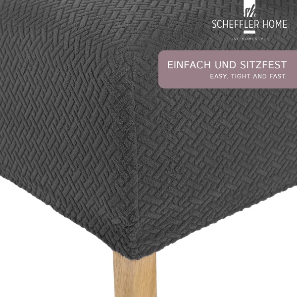 Hemstolsskydd stretch/stolöverdrag set om 2 antracit/elastiska flanellstolsöverdrag/stolöverdrag gungstolar/stretchöverdrag stolsöverdrag